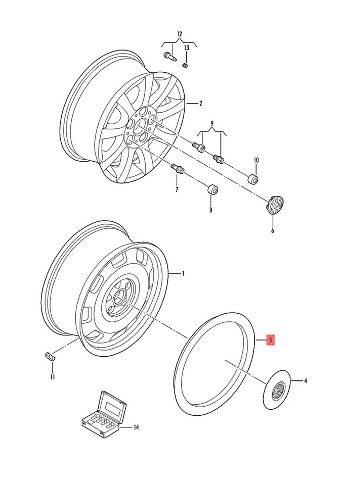 Genuine Wheel Trim Ring For VW Beetle 5C1 2012-2017 - Image 3 of 3