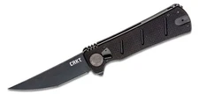 CRKT 2920 Goken Flipper Knife  3.69" Black Plain Blade Black G10 Handles
