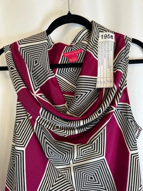Sunny Leigh Womens Size L Multi-Color Geometric Sleeveless Cowl Neck Blouse Top - Изображение 4 из 4