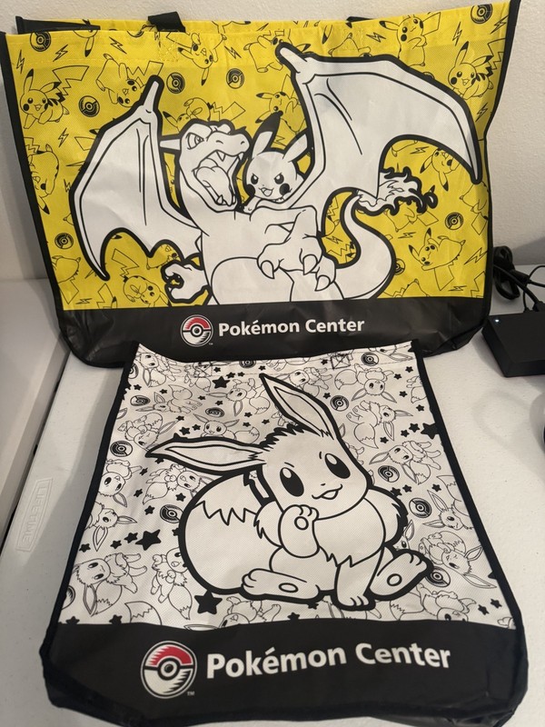 Pokemon Center 2Tote Bag Set | Worlds 2026 NOLA Eevee/Charizard & Pikachu