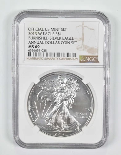 2013-W Burnished Annual Set - American Silver Eagle MS69 NGC *2315