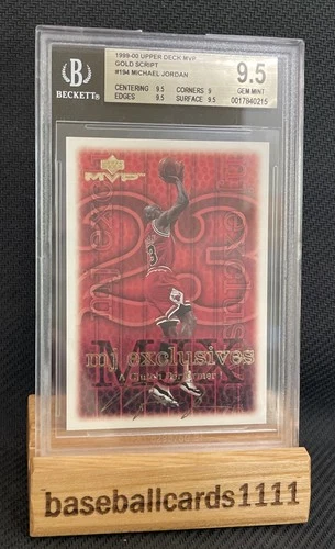 MICHAEL JORDAN 1999 UPPER DECK MVP GOLD SCRIPT #/100 BGS 9.5 CARD #194 POP 3 BB1