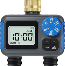 Temporizador Riego 2 Zonas, Programable, Conector Lat n Giratorio