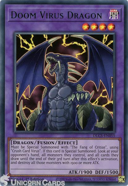 DLCS-EN055 Doom Virus Dragon : Green : Ultra Rare 1st Edition Mint YuGiOh Card
