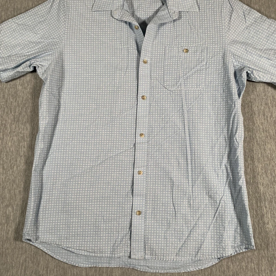 TravisMathew Shirt Mens Large Blue White Dot Short Sleeve Button Up Casual - Image 3 of 4