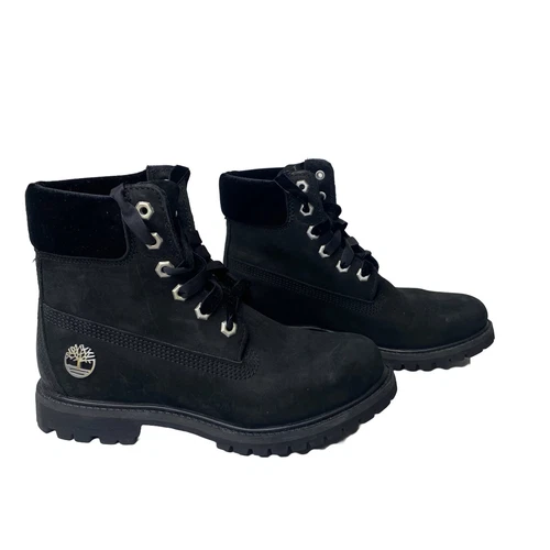 Timberland TB0A1KHH stivaletto donna nero pelle velluto 6" collo premium taglia 6 5