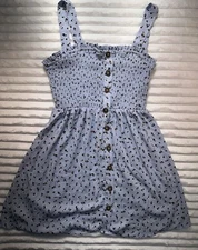 Sienna Sky Women's Floral Button Front Sundress in Light Blue Size Large.   00A