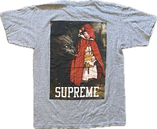 Tee shirt Supreme rouge capuche gris moyen FW12