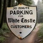 Vintage White Castle Porcelain Sign Buy Them By Sack Hamburger Krystal 12" X 10"