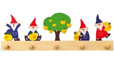 Kinder-Garderobe Zwerge/ Wichtel, für Kinderzimmer, 5 Haken 50cm Holz 322 * NEU
