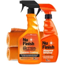 Nu Finish Car Protector Kit - Ceramic Coating, Rapid Shine, 2 Microfiber Towels