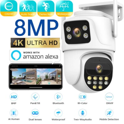 270° 8MP HD FUNK WLAN WIFI IP NETZWERK CAMERA Outdoor AUßEN ÜBERWACHUNGSKAMERA