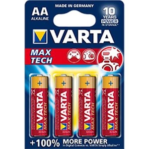 Pack 4 piles alcaline varta Max tech - lr6 - AA - 1.5v (4008496105946)