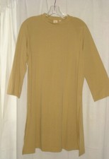 Uniqlo HANA TAJIMA Long MUSTARD Stripe TUNIC SHIRT TOP split Sides SIZE M