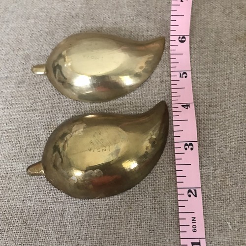 Made In India brass trinket Bowls Set Of 2 Leafs Embroidery Vtg - Picture 10 of 11