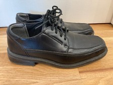 Preowned Mens George Dress Shoes Square Toe Oxfords Lace Up Black 8.5 Synthetic