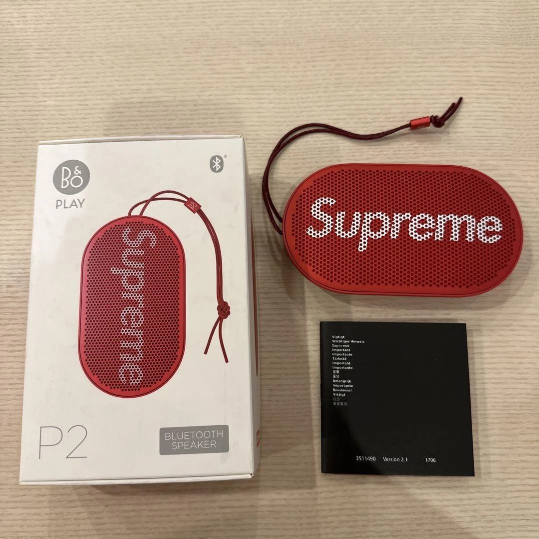 Supreme × Bang & Olufsen /B&O PLAY P2 Wireless Speaker 2017AW RED Used Japan