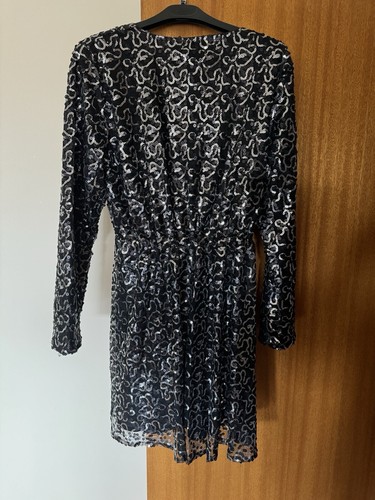Boohoo Sequinned Black Evening Dress. Knee Length. Size 18. New With Tags. - Picture 2 of 6