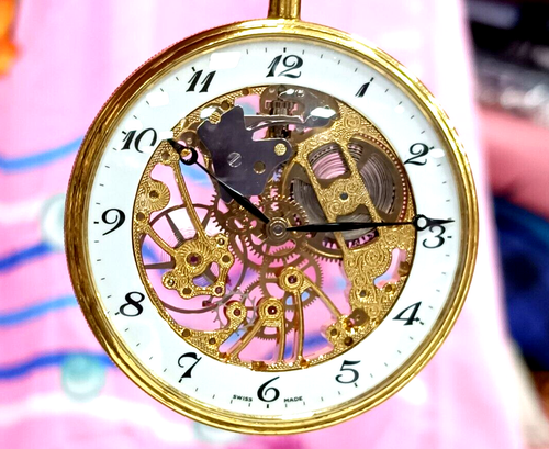 Tissot T-Pocket collection T82.4.602.02 Skeleton Mechanical Wind Up Pocket Watch - Picture 6 of 23