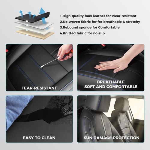 Seat Covers for Honda Civic Sedan 4DR Sedan LX 2022 2023 2024 2025.Faux Leath... - Bild 6 von 8