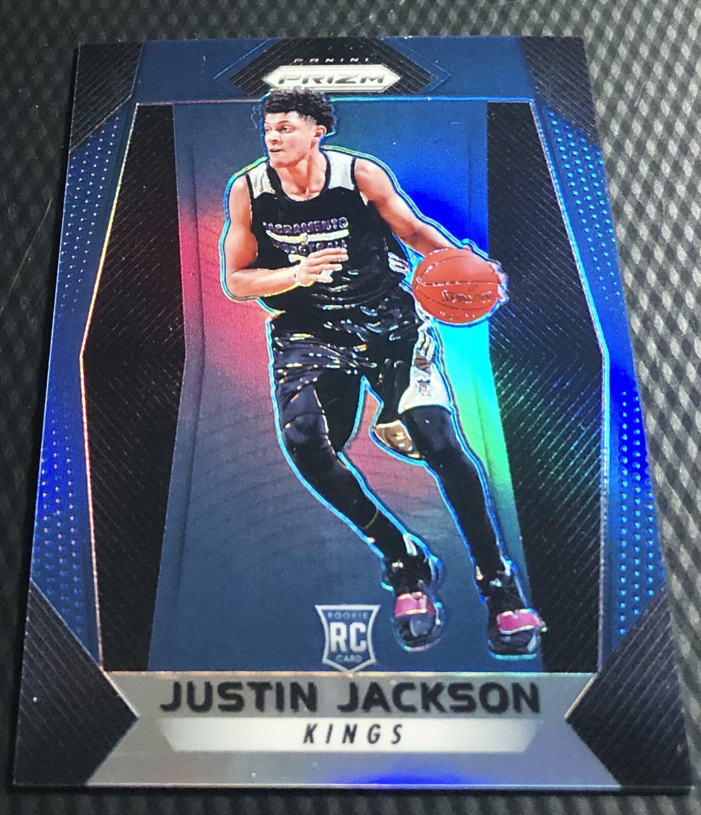 2017-18 Panini Prizm JUSTIN JACKSON Kings Rookie Blue Prizm Parallel #27  78/199