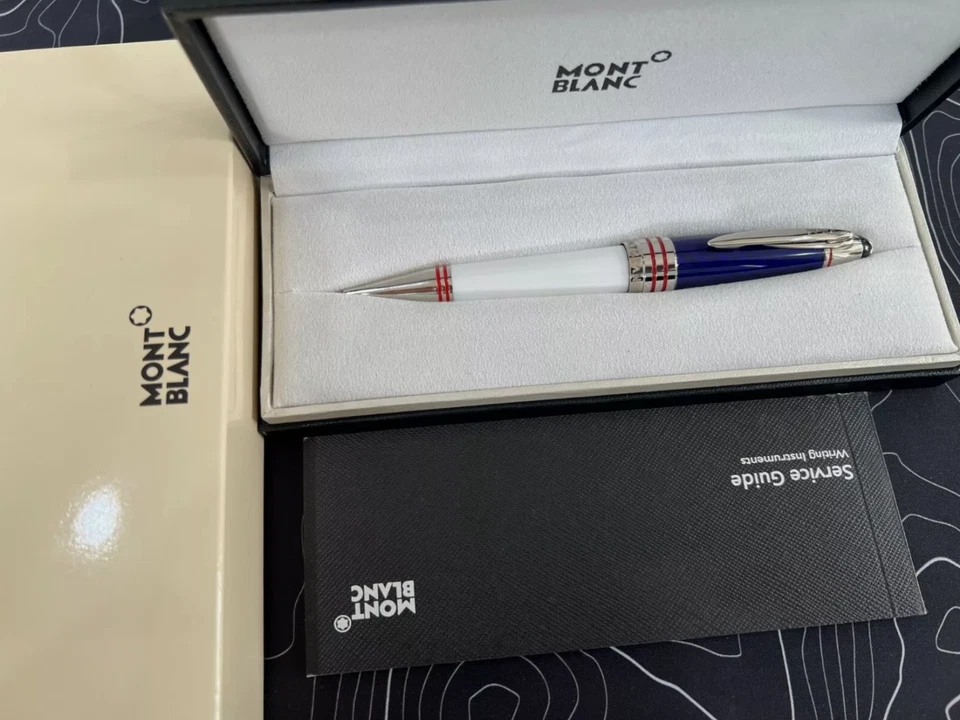 Caneta esferográfica Montblanc JFK prata branca 2025 – Novo presente VIP, envio dos EUA - Imagem 4 de 4