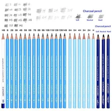 24 Drawing Pencils Set Art Sketching Pencils Charcoal Set 14B12B11B10B9B8B7B6...