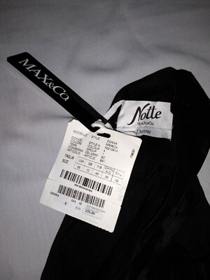 Notte MAX & CO Donna by Max Mara WEEKEND Black DRESS Crepe Fit & Flare Open Back