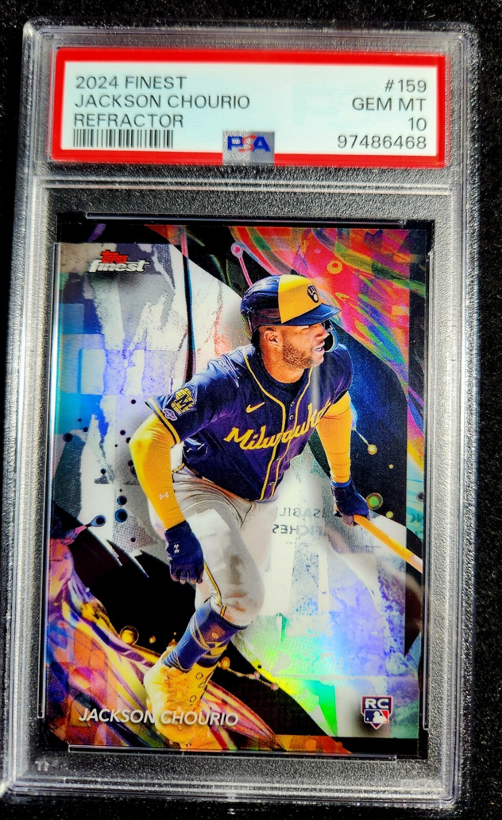 PSA 10 2024 Topps Finest Uncommon RC Jackson Chourio #159 Refractor ROOKIE