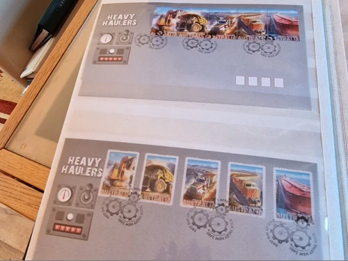 AUSTRALIA 2008  HEAVY HAULERS WITH SELF ADHESIVE FIRST DAY COVERS