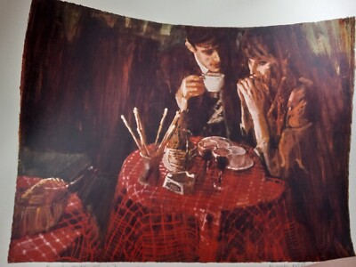 Mark Miller (1919-2008) Que du Cafe, Cheri ? Hand Signed Numbered Lithograph LOA