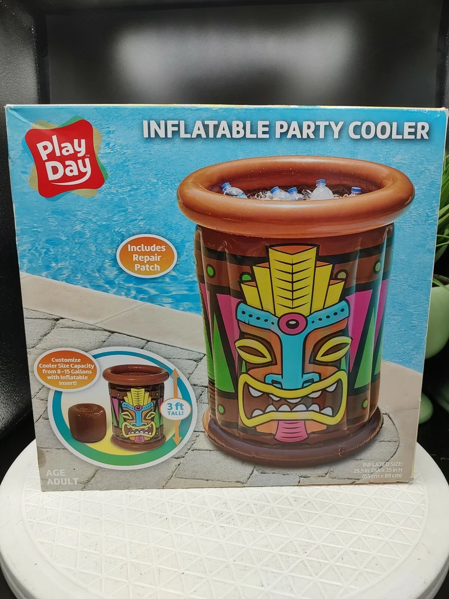 Hawaiian Tiki Inflatable Party Cooler Giant 3ft Beverage Pool Luau Bar Totem