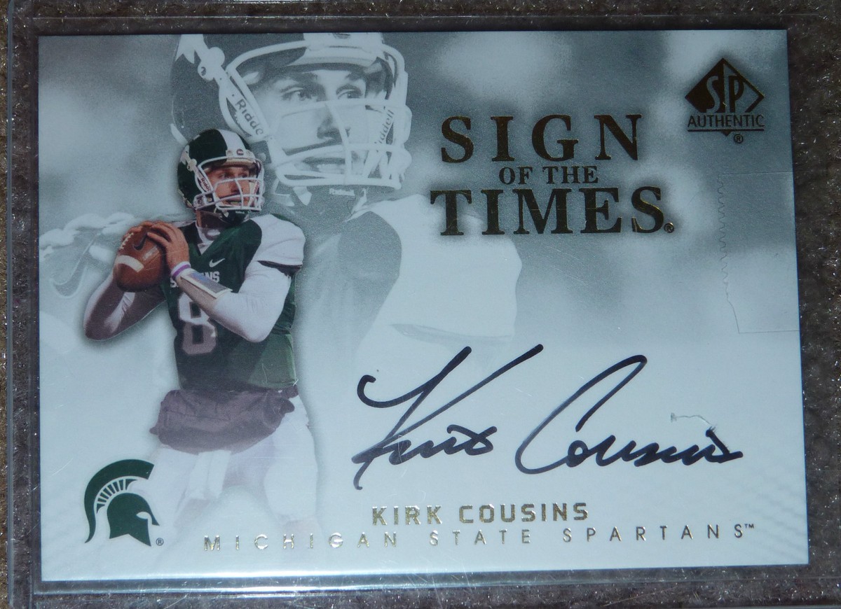 KIRK COUSINS 2012 UPPER DECK SP Authentic Sign of the Times