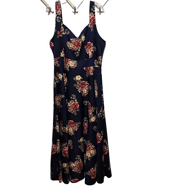 Womens Size 4X Maxi Sundress Fit & FLARE Sweetheart Neck Blue Floral Unbranded