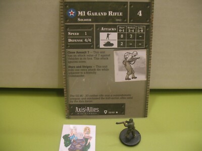=Axis & Allies Miniatures BASE SET M1 Garand Rifle with card 18/48=