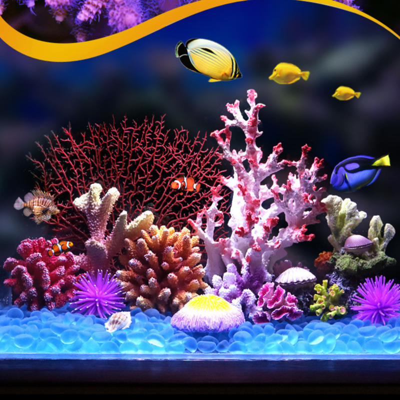 Künstliche Koralle Für Aquarium – Pink/blau, 16x14 Cm, Plastik-Dekoration Für Süß- & Salzwasser