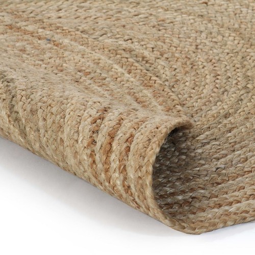 Round Area Rug Natural Braided Jute Floor Carpet Home Living Room Decor 150cm - Picture 4 of 5
