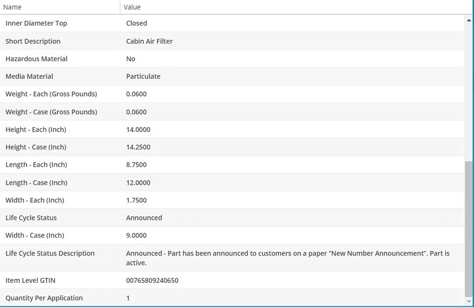 Filtro de aire de cabina WIX para MAZDA CX-9 2007-2015 Foto 4 de 4