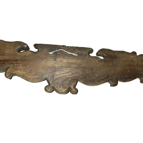 Antique 19th Century Carved Wood Charub Angel Wall Hanging 34"×7" French Decor - Picture 10 of 13