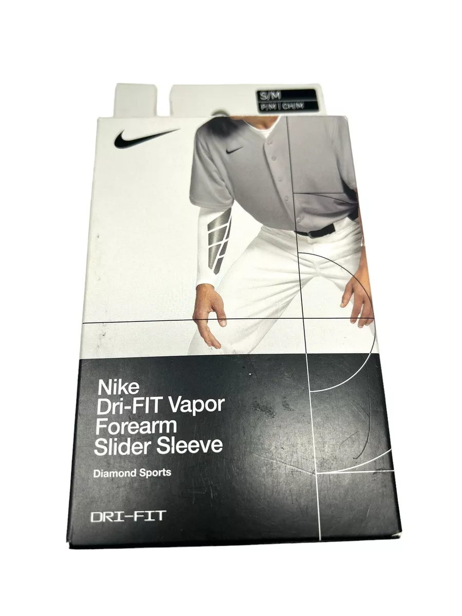 Nike Pro Vapor Forearm Slider 3.0 Baseball Sleeve Men s S M White Silver