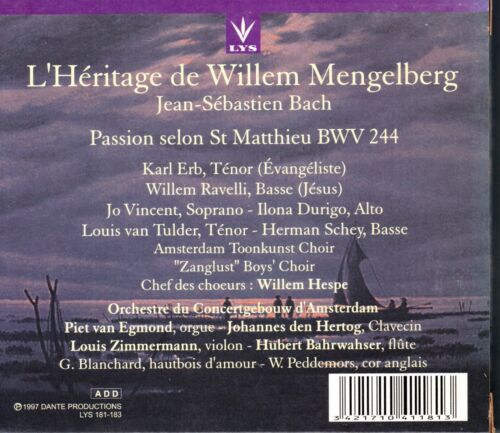 J S BACH - ST MATTHEW PASSION - - CONCERTGEBOUW - MENGELBERG - 2ND APRIL 1939 - Foto 2 di 2