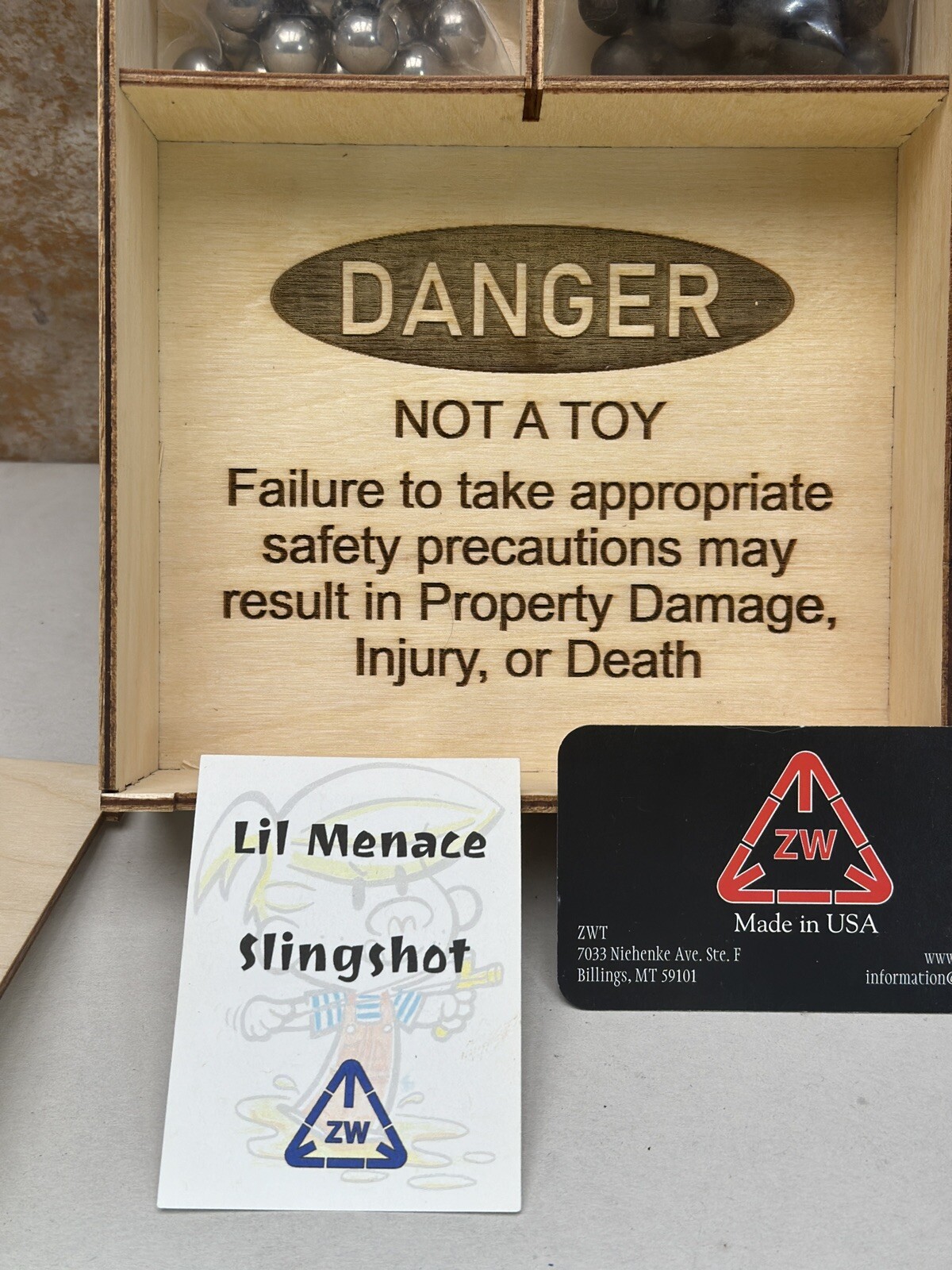 ZWT Lil Menace Sling Shot Wood Zach Wood Slingshot + 20 Clay & 20