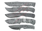 Lot of 5 Damascus Steel knife Blank Blades Hunting knife making Handmade BBL-253