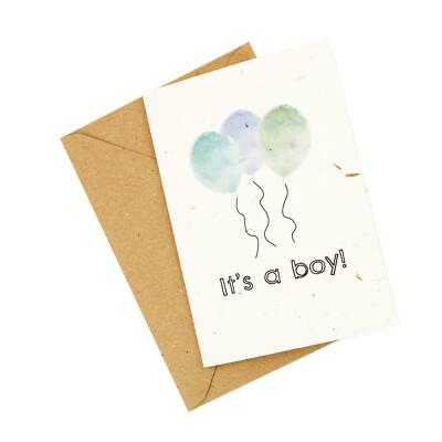 Wildblume ''It's a Boy'', planbare, umweltfreundliche Karte - Feierkarte