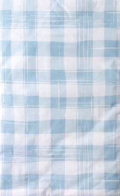 60 Round Light Blue Checked  Vinyl Flannel Backed Tablecloth by Elrene
