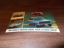 1968 AMC American Sedans/Wagon/Rogue Hardtop Vintage Advertising Postcard