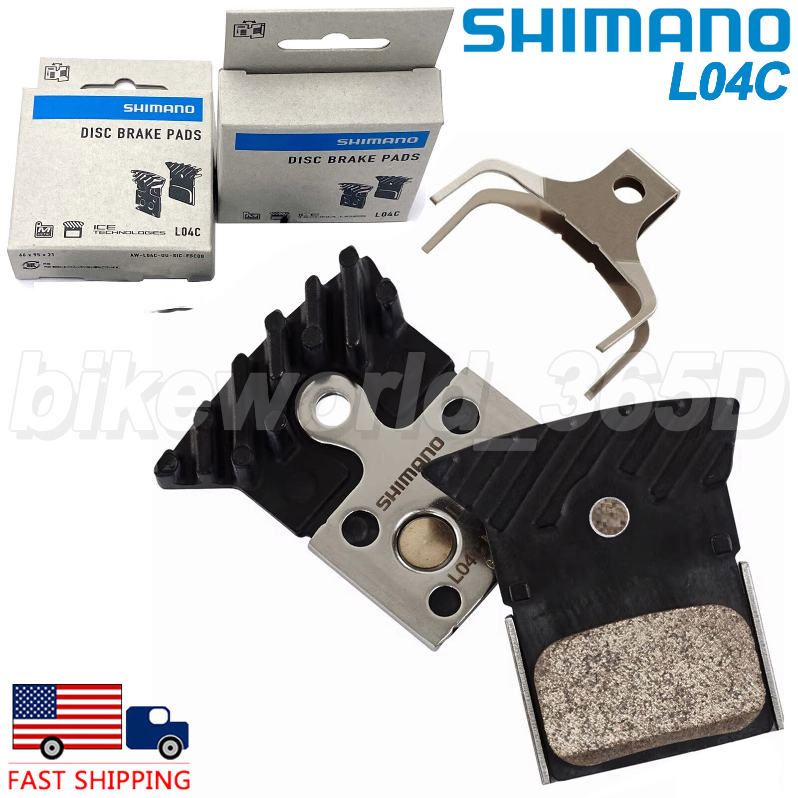 Shimano L04C Metal Disc Brake Pad ICETECH Cooling Fin Replaces L03A