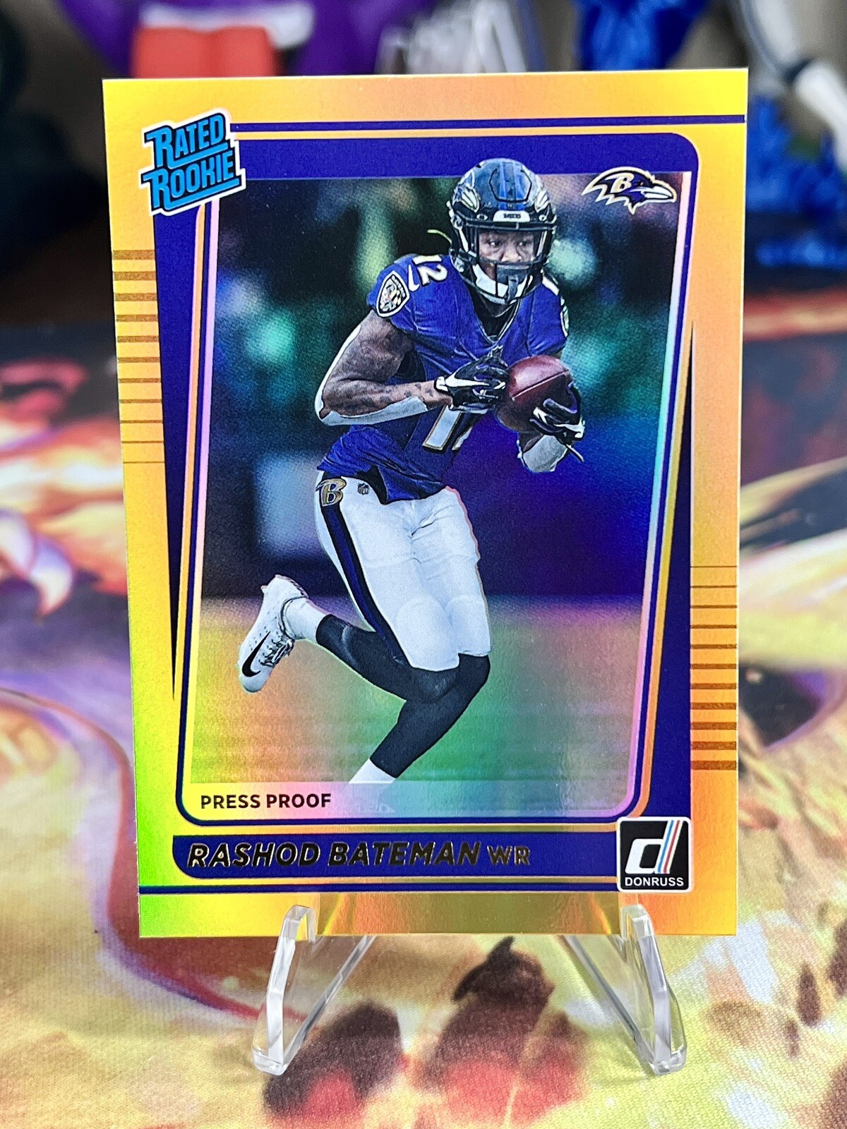 2021 Panini Donruss - Rated Rookie Press Proof Premium #265 Rashod Bateman Gold