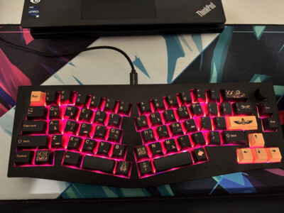 QMK Keychron Q8 (Alice Layout) Carbon Black - komplett montiert mit Knopf ANSI