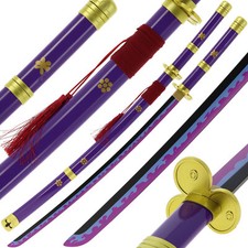 Bamboo Wood Sword One Piece Prop Anime Cosplay Blunt Katana Gift Sheath 100cm